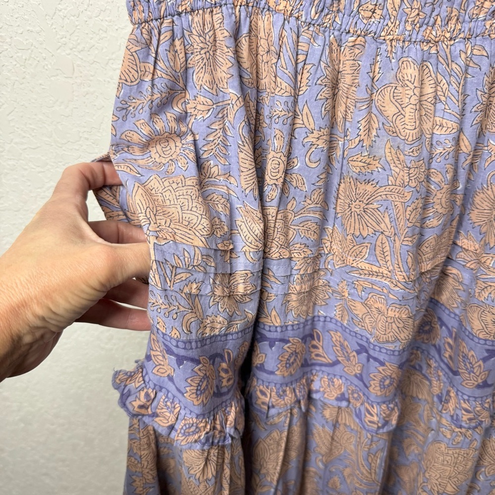 Cleobella Jolene Purple and Orange Printed Midi Dress Small - Picture 7 of 14